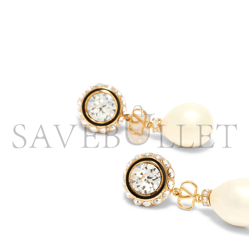 VALENTINO GARAVANI VLOGO EMBELLISHED DROP EARRINGS IN GOLD 